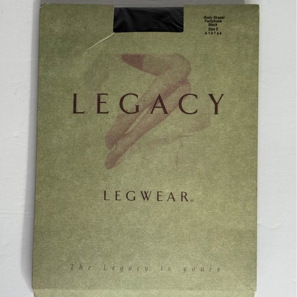 Legacy Black Body Shaper Pantyhose Black Sz E (A19744)
